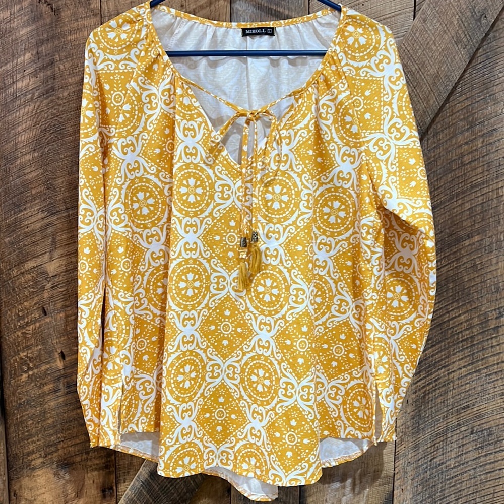 MIHOLL ladies blouse with tie front size L